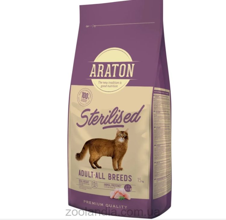 Araton Sterelized Adult All Breeds - Сухой корм для стерилизованных кошек (с курицей)