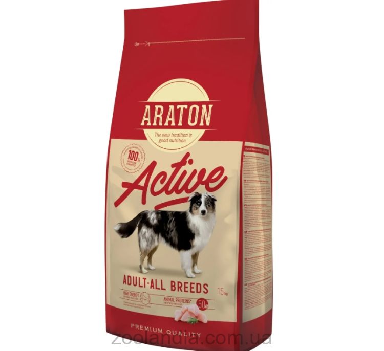 Araton Active All Breeds - Сухой корм для взрослых активных собак (с курицей)