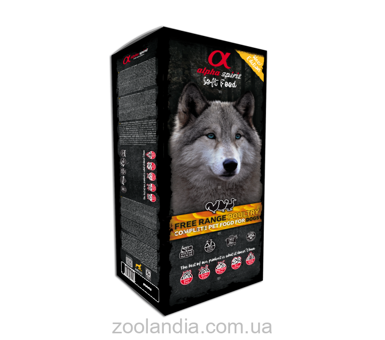 Alpha Spirit (Альфа Спирит Мультипротеин) Полувлажный полнорационный корм для собак всех пород (мяса птицы)