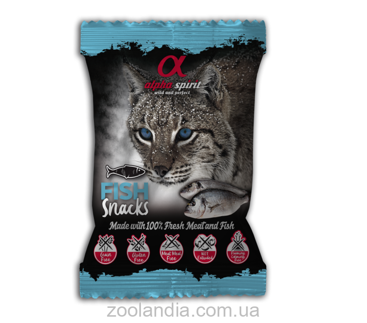 Alpha Spirit (Альфа Спирит) Fish Snacks for Cats - Полувлажные лакомства для кошек из рыбы (кубики)