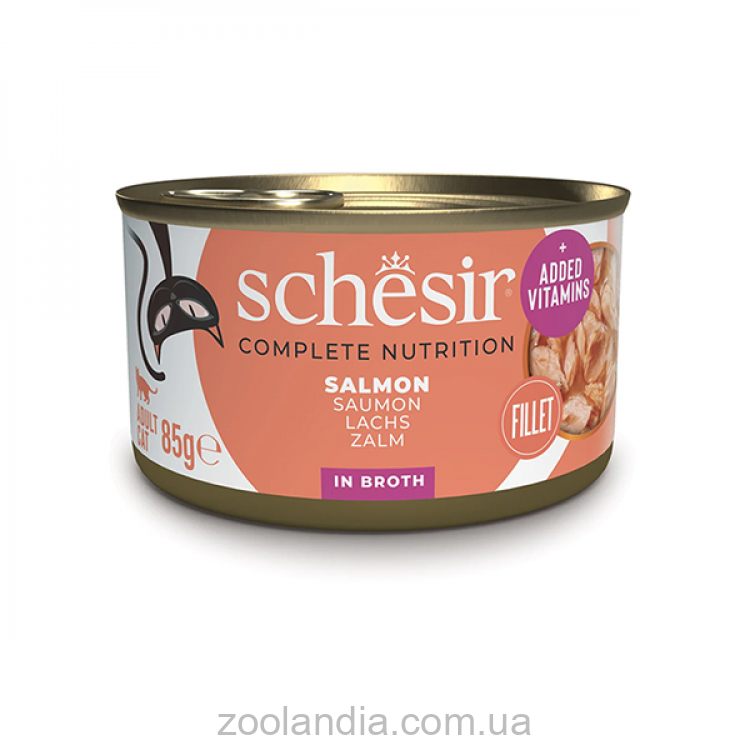 Schesir (Шезир) Salmon Natural Style - Влажный корм для кошек лосось в собственном соку, банка