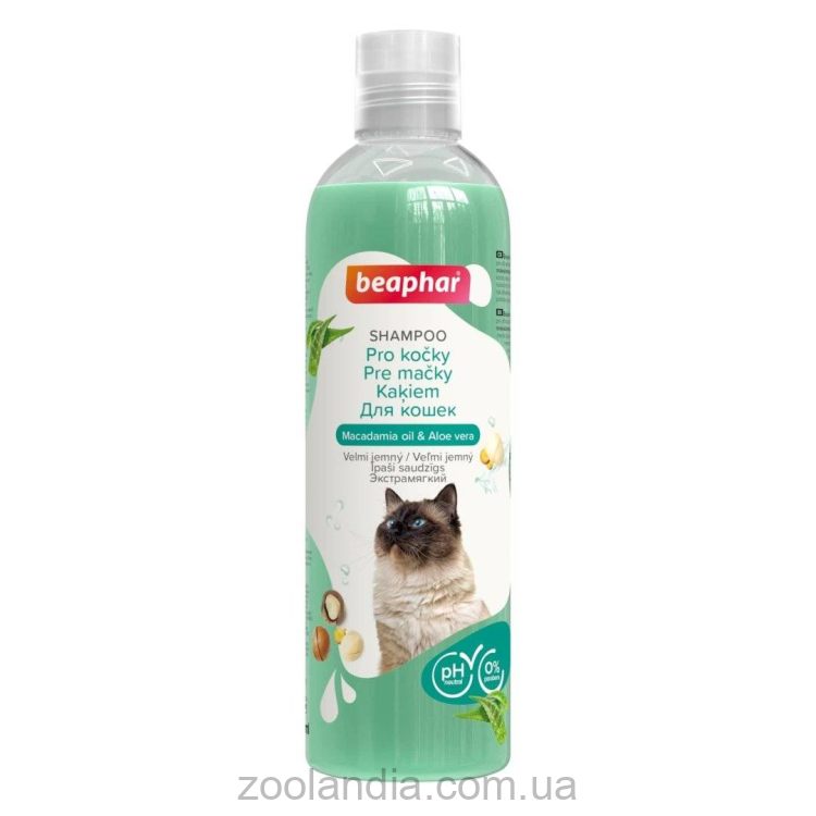Beaphar (Беафар) Shampoo Macadamia oil & Aloe vera for Cats - Мягкий шампунь для кошек с Макадамией и Алоэ вера