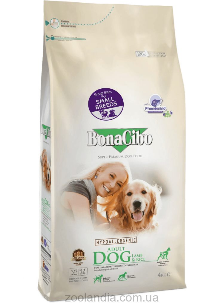 Bonacibo Adult Dog Lamb & Rice  (Бонасибо) Сухой корм для взрослых собак малых пород с мясом ягненка и рисом
