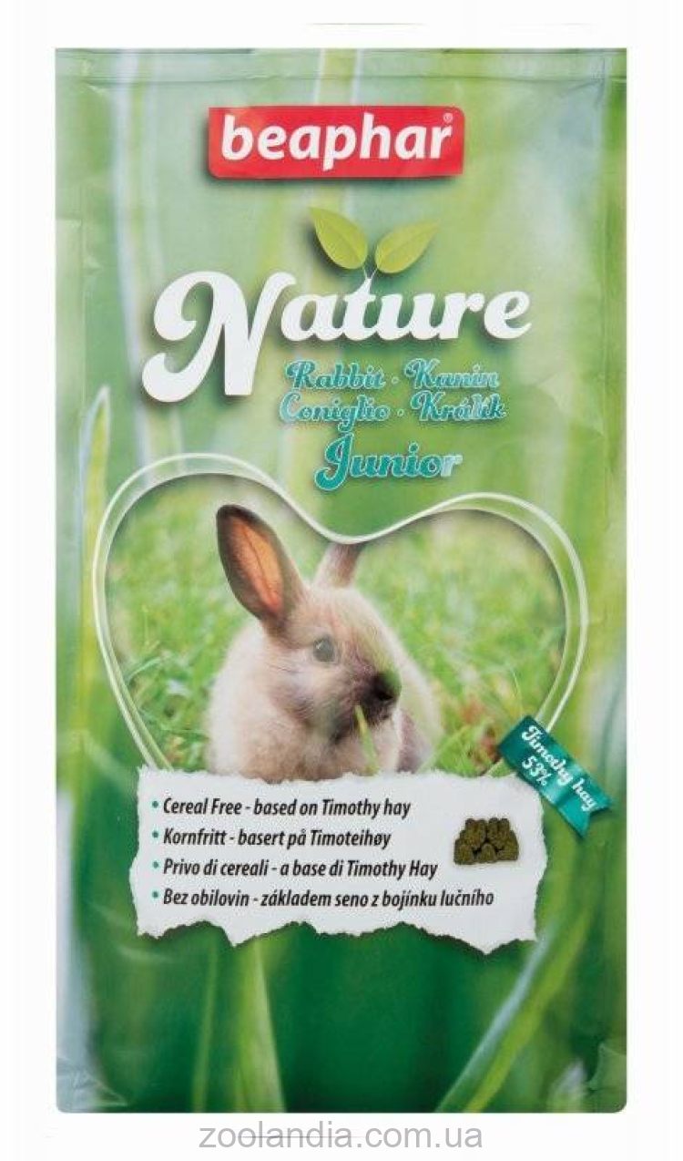 Beaphar (Беафар) Nature Junior Rabbit Беззерновой корм с тимофеевкой для крольчат