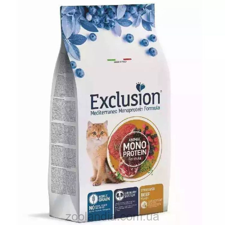 Exclusion (Эксклюжн) Noble Grain Cat Sterilized Beef - Монопротеиновый сухой корм для стерилизованных котов с говядиной