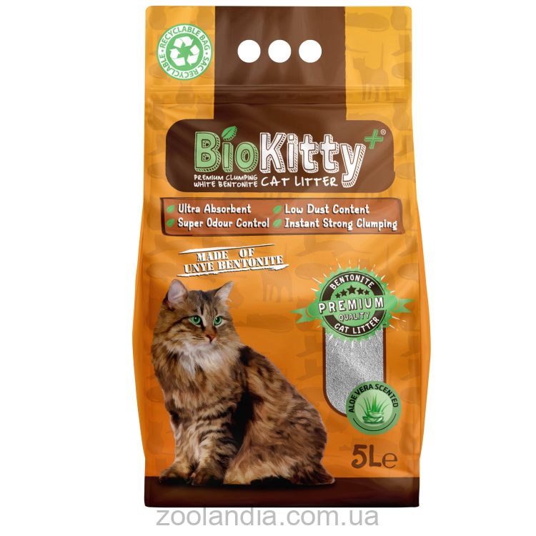 BioKitty -бентонитовый наполнитель, с ароматом Алое Вера