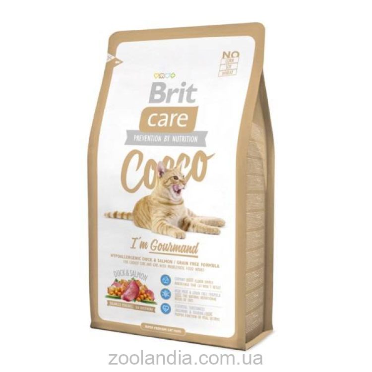 Brit Care (Брит Кеа) Cocco Gourmand Гипоаллергенный корм для кошек с уткой и лососем