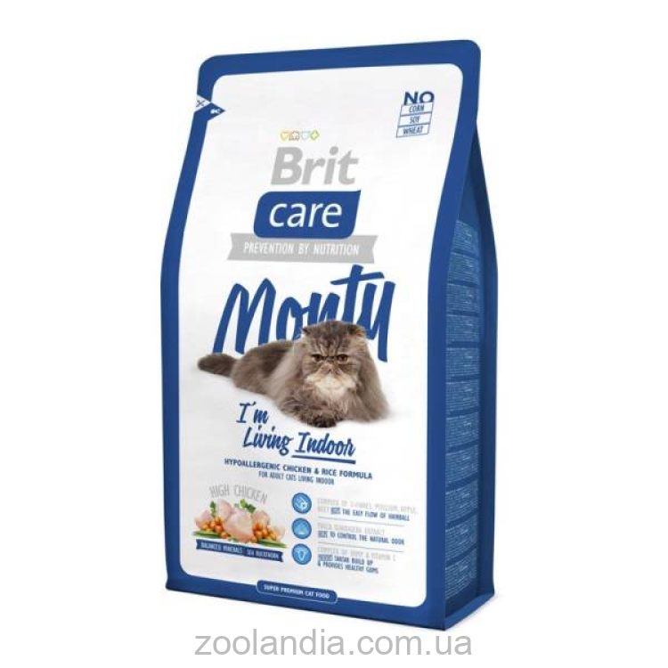 Brit Care (Брит Кеа) Monty Indoor Сухой корм для взрослых кошек не покидающих помещение