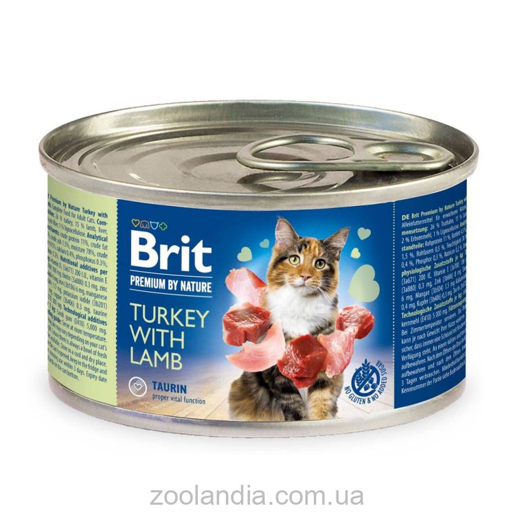 Brit Premium Turkey &Lamb - влажный корм для кошек (индейка/ягненок)