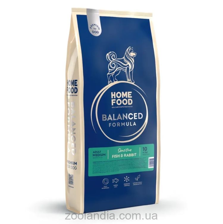 Home Food (Хом Фуд) Sensitive Balanced Formula - Сухой корм для взрослых собак средних пород с чувствительным пищеварением (рыба и кролик)