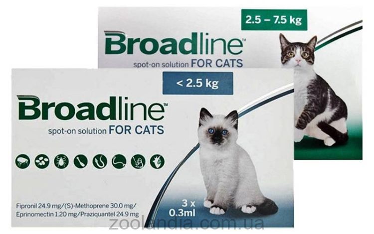 Broadline (Бродлайн) by Boehringer Ingelheim Spot-on - Противопаразитарные Капли спот-он от блох, клещей и гельминтов для котов до 2,5 кг,1 пипетка