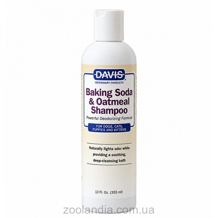 Davis (Девіс) Baking Soda & Oatmeal - Дезодорирующий шампунь глубокого очищения для собак и котов с успокаивающим действием, концентрат