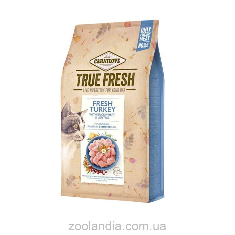 Carnilove (Карнилав) True Fresh Cat Turkey - Сухой корм для взрослых и стерилизованных кошек с индейкой