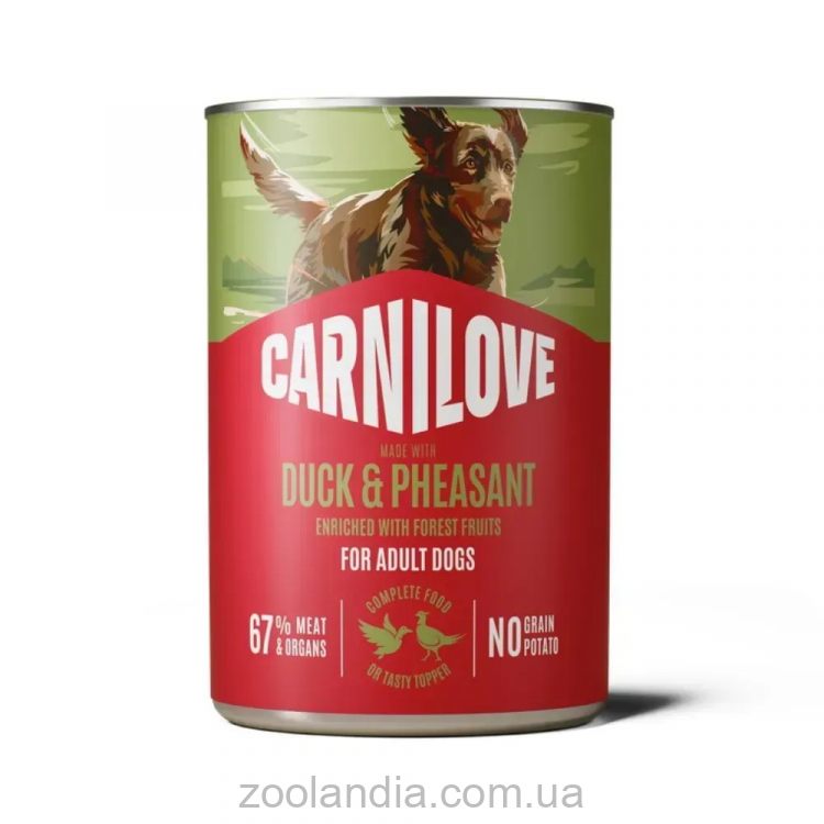 Carnilove (Карнилав) Adult Dog Duck & Pheasant - Консервированный беззерновой корм для взрослых собак всех пород, с уткой и фазаном паштет