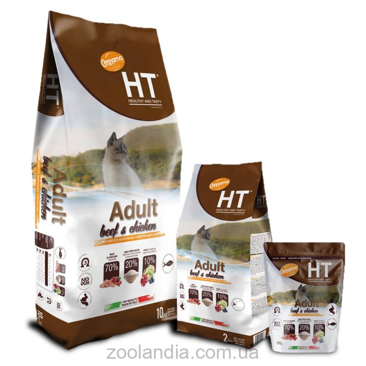 Cennamo HT Cat Adult Beef & Chicken сухой корм для кошек с говядиной и курицей