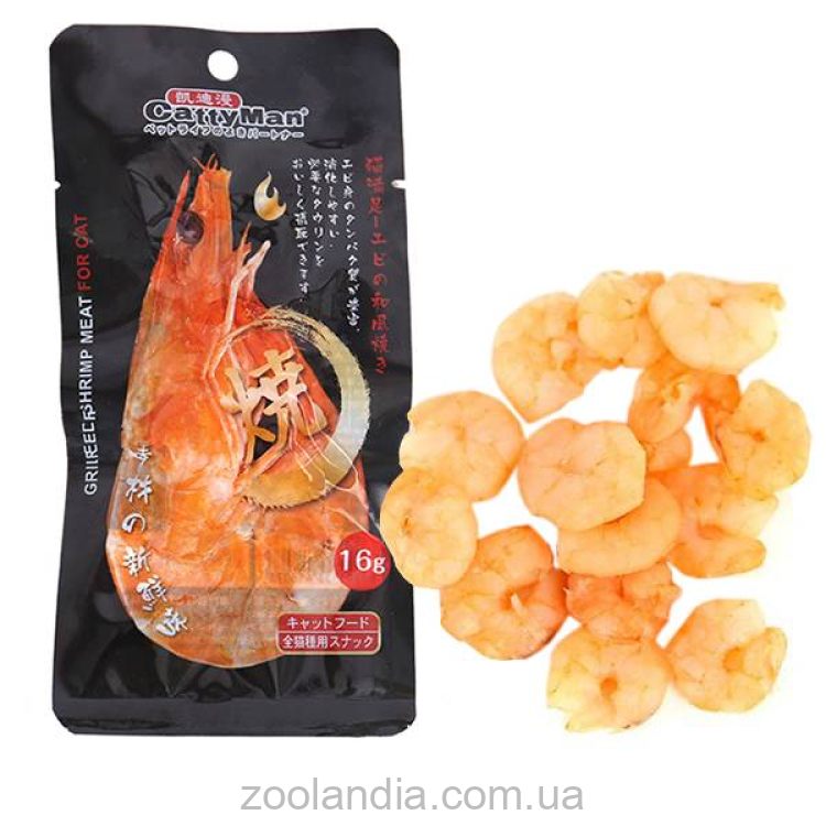 CattyMan (КэттиМен) Grilled Shrimp Meat - Лакомство мясо креветки, приготовленное на гриле для котов и котят