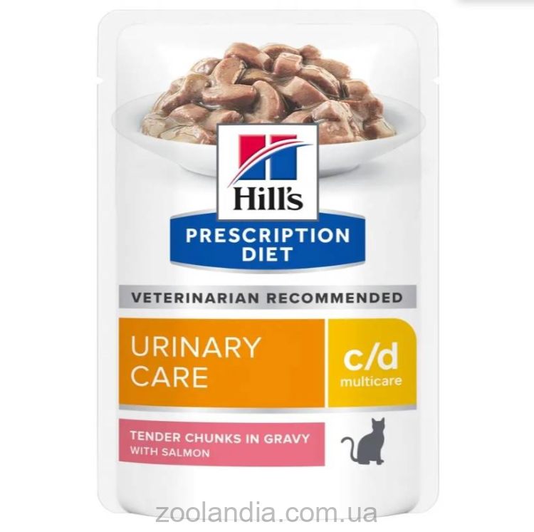 Hill's (Хиллс) Wet PD C/D  Feline Multicare Urinary Care Salmon - Влажный корм-диета с лососем для уменьшения симптомов заболеваний мочевыводящих путей у кошек