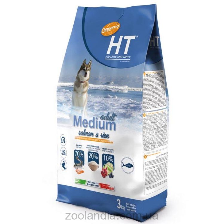 Cennamo HT Dog Medium Adult Salmon & Rice - Сухой корм для взрослых собак средних пород с лососем и рисом