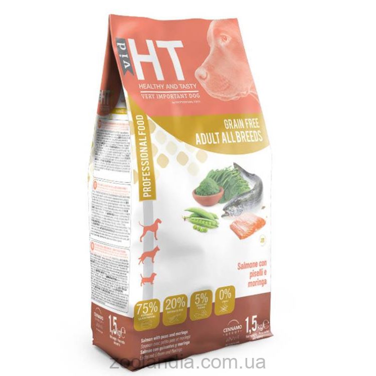 Cennamo HT VID Adult All Breeds Grain Free Salmon with Peas & Moringa - Сухой беззерновой корм для собак с лососем, горохом и морингой