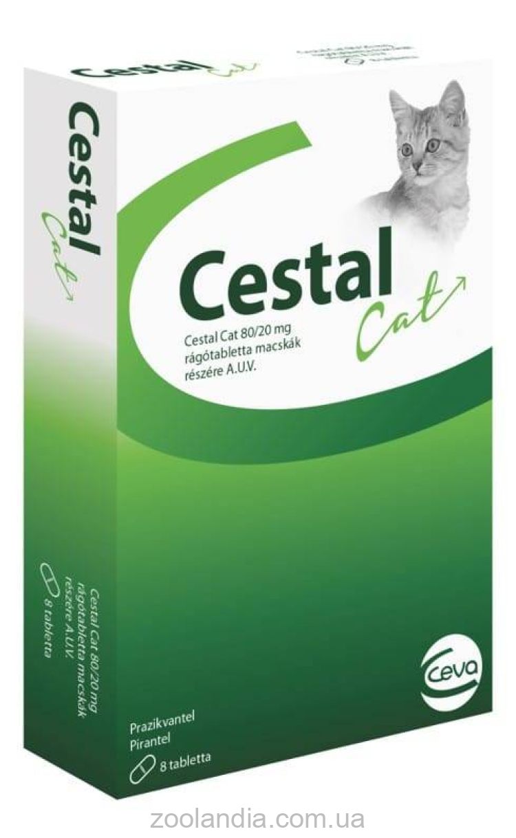 Ceva Cestal Cat (Сева Цестал Кэт) Жевательные антигельминтные таблетки для кошек широкого спектра действия