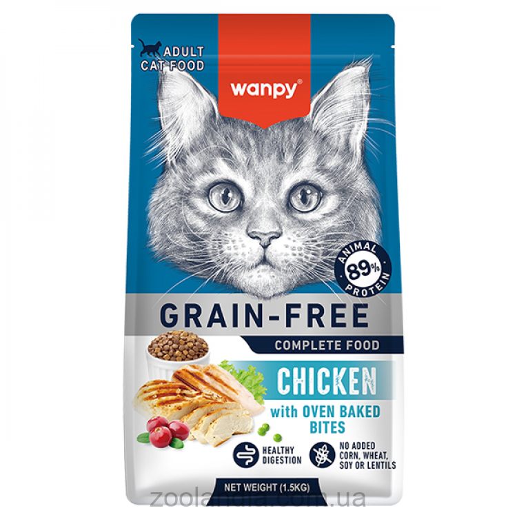 Wanpy (Ванпи) Adult Cat Grain Free Chicken - Сухой беззерновой корм для котов, курица