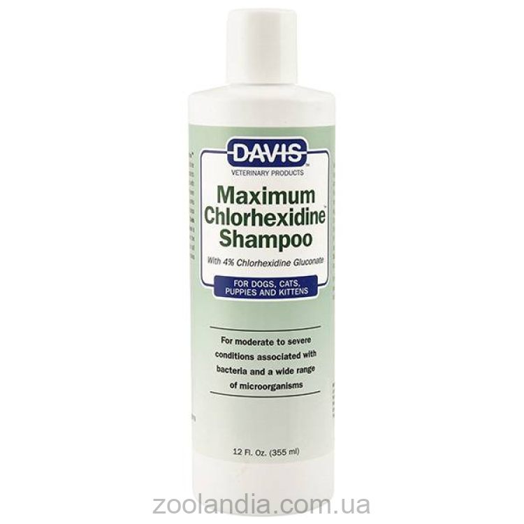 Davis Maximum Chlorhexidine Shampoo ДЭВИС МАКСИМУМ ХЛОРГЕКСИДИН шампунь с 4% хлоргексидином для собак и котов заболеваниями кожи и шерсти