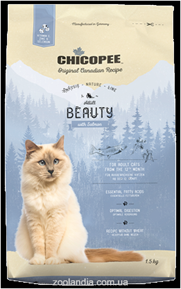 Chicopee (Чикопи) CNL Cat Adult Beauty Salmon - Сухой корм для улучшения состояние кожи и шерсти на основе мяса (домашней птицы и лосося)