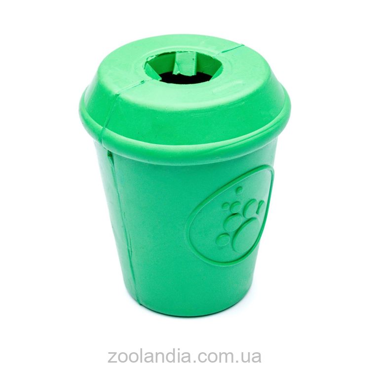 SodaPup (Сода Пап) SP Puppy Can Toy – Игрушка-диспенсер для лакомств Чашка кофе для собак, зеленая
