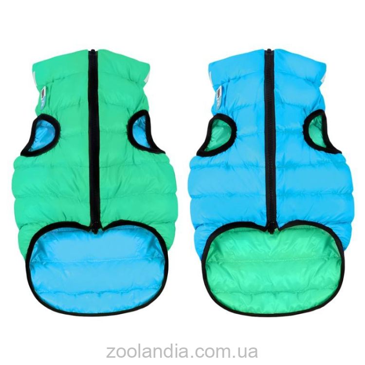 Collar (Коллар) AiryVest Lumi двустороння курточка для собак, салатово-голубая