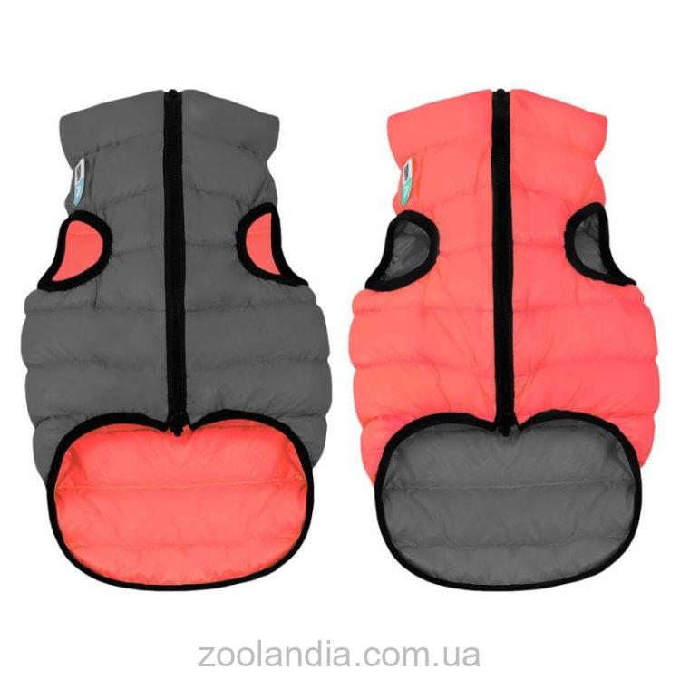 Collar (Коллар) AiryVest двусторонняя курточка для собак, коралово-серая