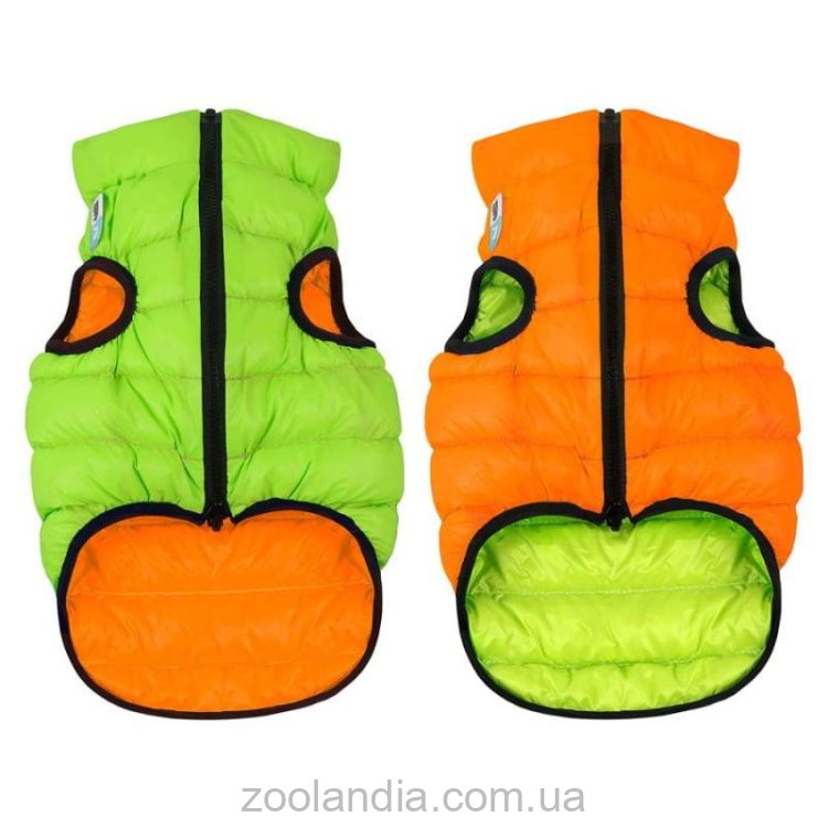 Collar (Коллар) AiryVest двусторонняя курточка для собак, оранжево-салатовая