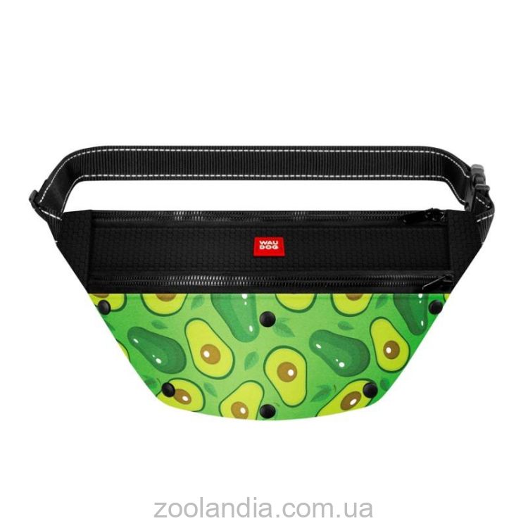 Collar (Коллар) Waudog Family поясная сумка-бананка для корма и аксессуаров, рисунок "Avocado", 33x17x10 см
