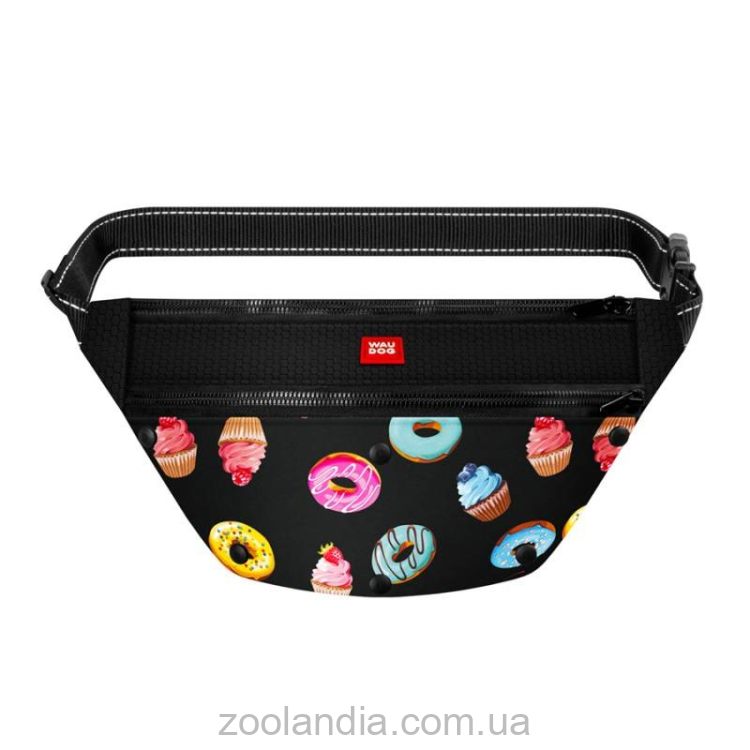 Collar (Коллар) Waudog Family поясная сумка-бананка для корма и аксессуаров, рисунок "Donut", 33x17x10 см