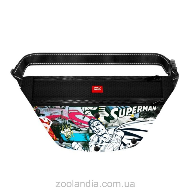 Collar (Коллар) Waudog Family поясная сумка-бананка для корма и аксессуаров, рисунок "Супермен", 33x17x10 см