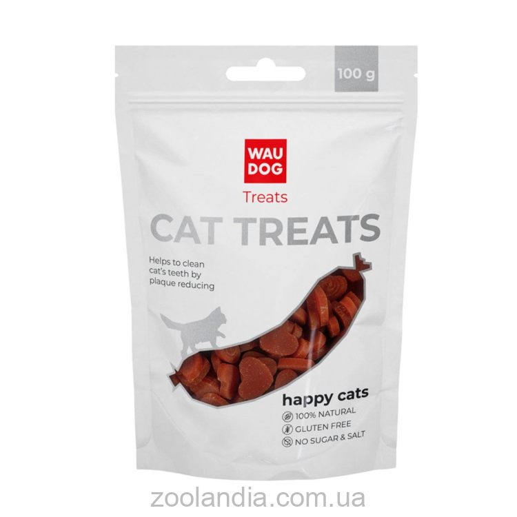 Collar (Коллар) WAUDOG Treats Лакомства для кошек лососевые сердечки, 100 г