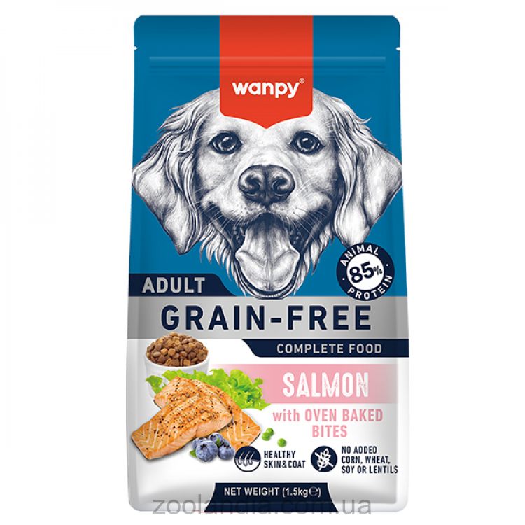 Wanpy (Ванпи) Adult Dog Grain Free Salmon - Сухой беззерновой корм для собак (лосось)