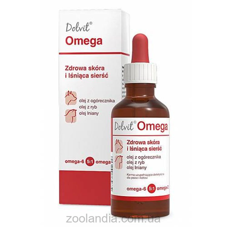 Dolfos (Дольфос) Dolvit Omega капли Долвит Омега для здоровой и блестящей шерсти для кошек и собак