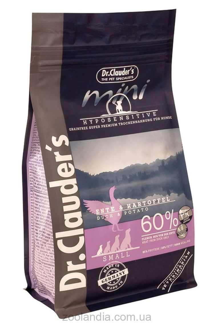 Dr.Clauder’s (Доктор Клаудерс) Mini Hyposensitive Duck &Potato Гипоаллергенный корм для собак малых пород, утка и картофель
