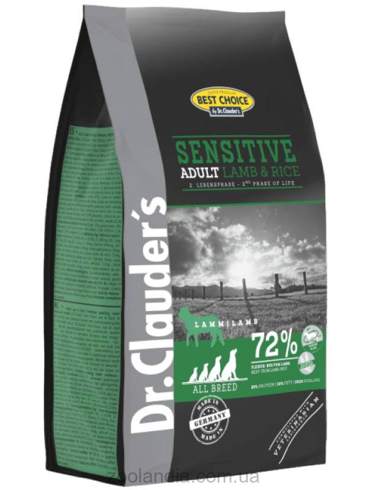 Dr.Clauder's (Доктор Клаудерс) Sensitive Adult Lamb &Rice Сухой корм для взрослых собак с чувствительным пищеварением, ягненок и рис