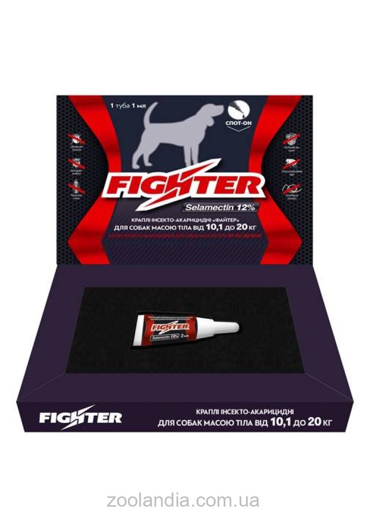 Капли Файтер Плюс 12% собак вессом от 10,1 до 20кг