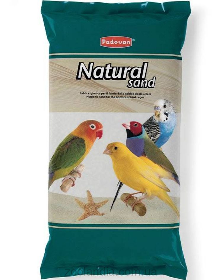 Padovan (Падован) Natural Sand (Натурал Сенд) Гигиенический кварцевый наполнитель для птичьей клетки