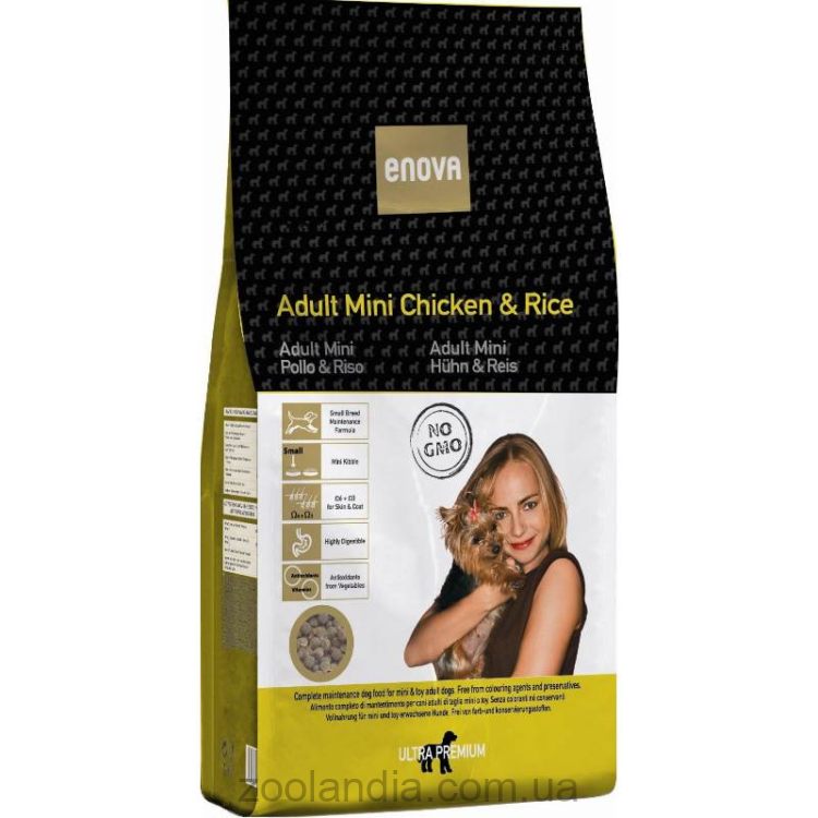 ENOVA (Энова) Adult Mini Chicken&Rice - Сухой корм для взрослых собак мелких пород (курица)