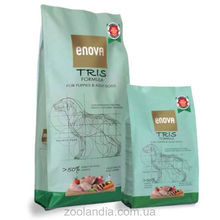 ENOVA (Энова) Tris Formula - Сухой корм для собак всех пород на всех стадиях жизни (мясное ассорти)