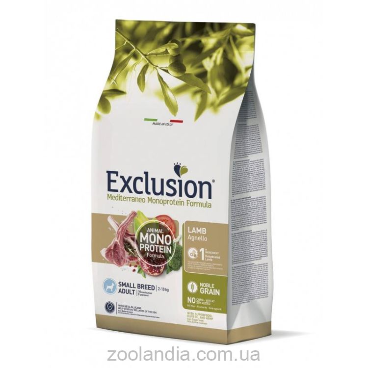 Exclusion (Ексклюжн) Adult Lamb Small Breed - Монопротеиновый корм для взрослых собак мелких пород с ягнёнком