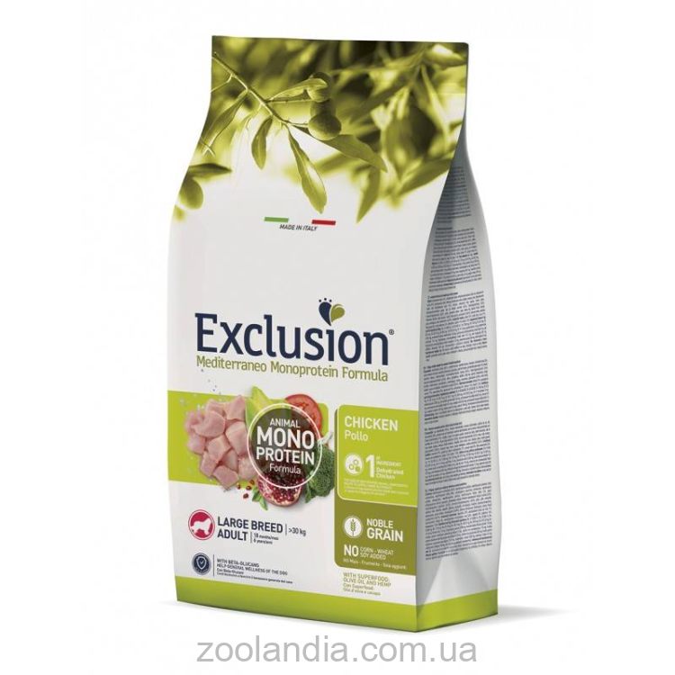 Exclusion (Эксклюжн) Adult Chicken Large Breed- Монопротеиновый корм для взрослых собак больших пород с курицей