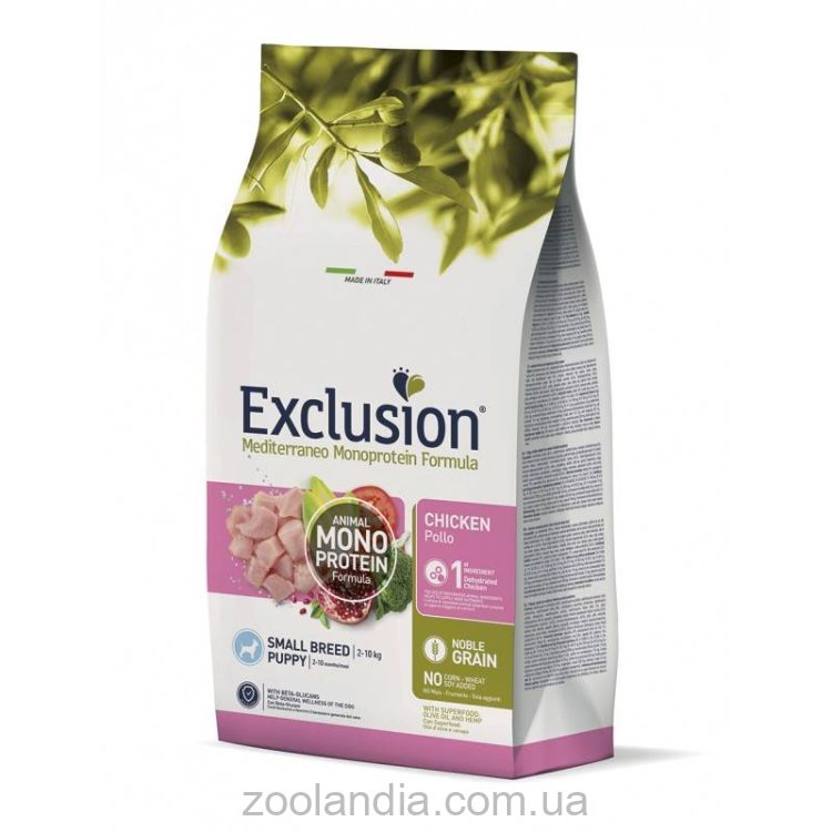 Exclusion (Эксклюжн) Puppy Chiсken Small Breed - Монопротеиновый корм для щенков мелких пород с курицей