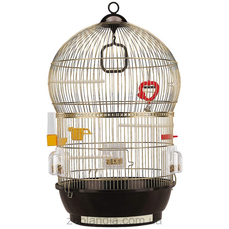 Ferplast (Ферпласт) Cage Bali Antique Brass клетка для канареек и других маленьких экзотических птиц, 43,5x43,5x68,5 см (металл цвета латунь)
