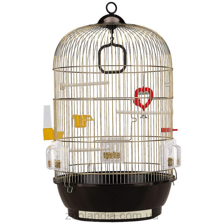 Ferplast (Ферпласт) Cage Diva Antique Brass клетка для канареек и мелких экзотических птиц, 40x40x65 см (металл цвета латунь)