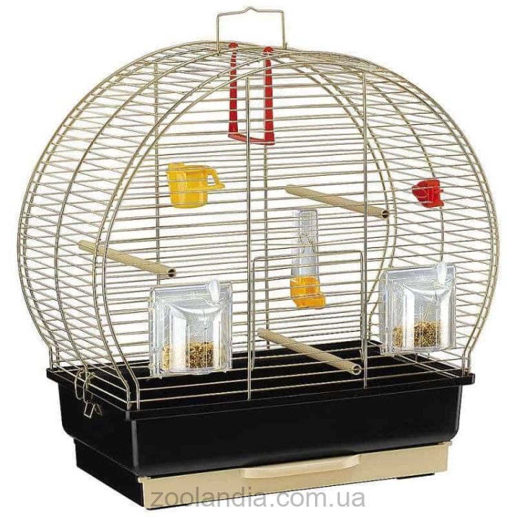 Ferplast (Ферпласт) Cage Luna 2 Antique Brass клетка для канареек и других маленьких экзотических птиц, 44,5x25x45,5 см (металл цвета латунь)