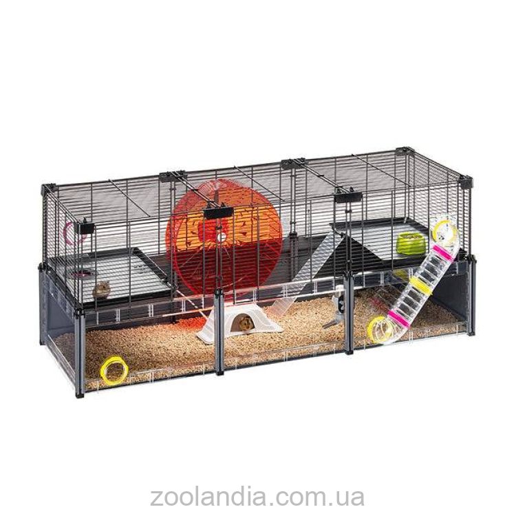 Ferplast (Ферпласт) Cage Multipla Hamster Large Black клетка для хомяка,107,5x37,5x42 см (черный металл)